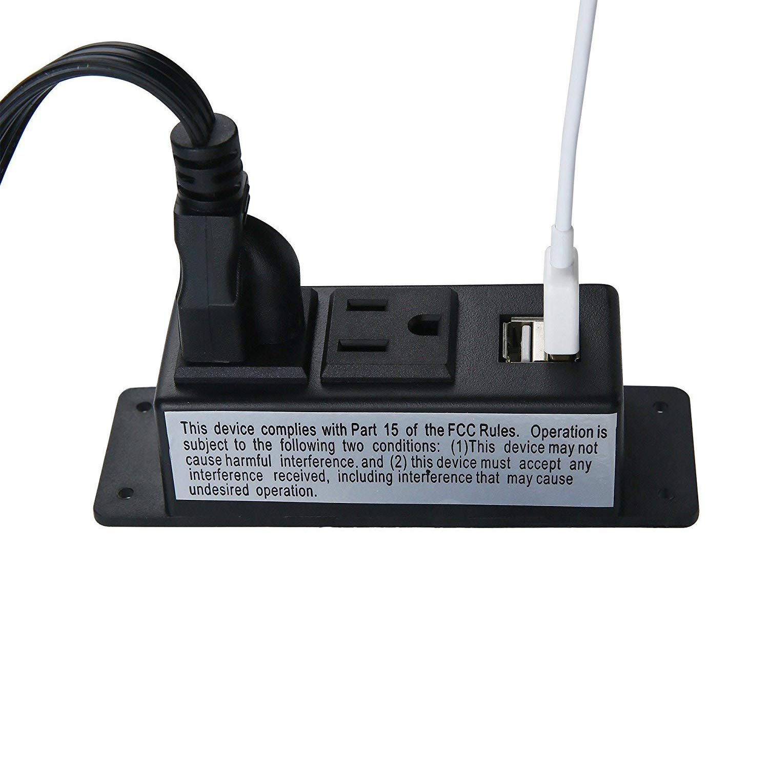 Power Strip with 2 Power Socket and 2 USB Ports 6.6 ft Duty Extension