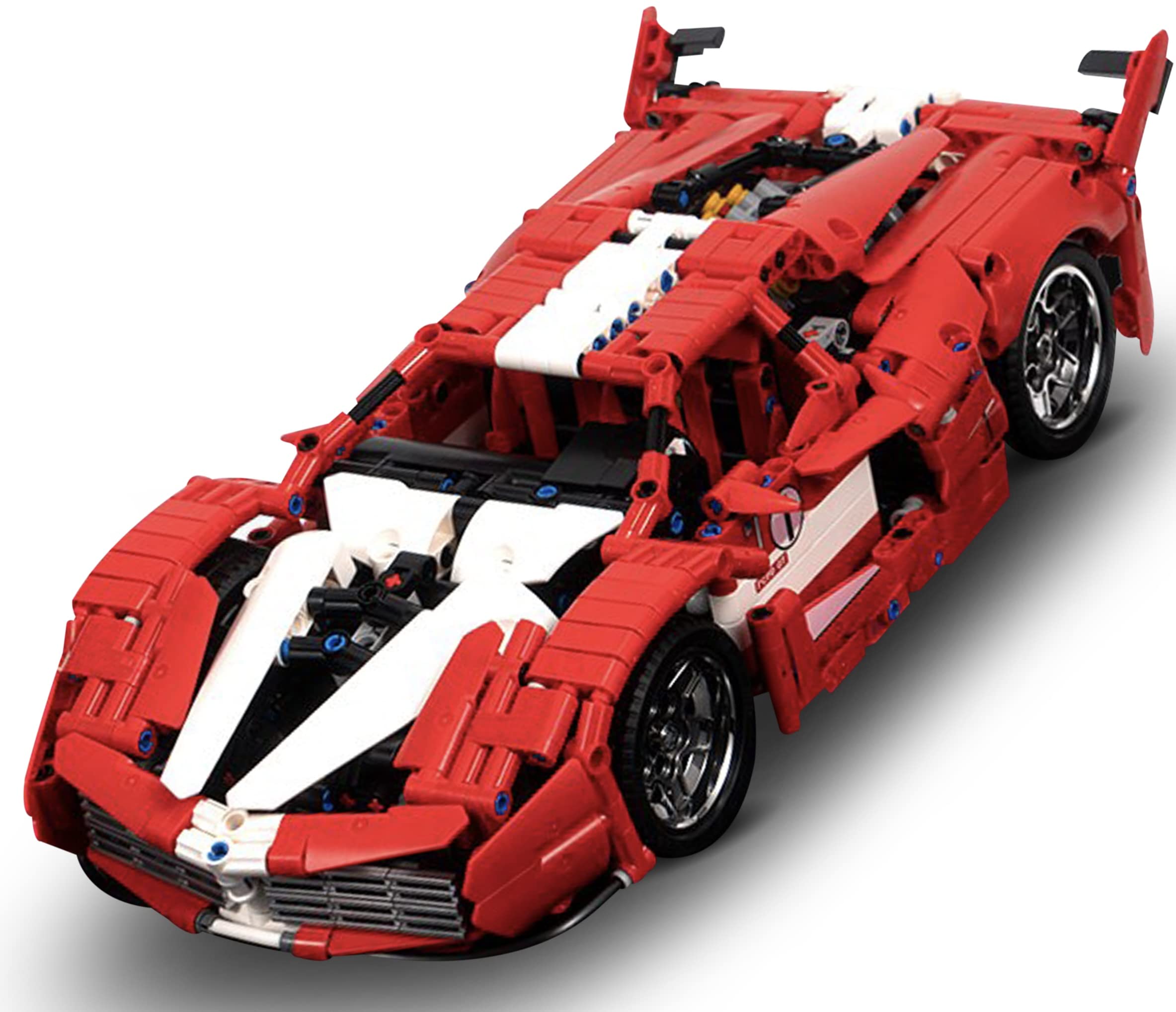 MINIFIGS Technic Sports Car Model Kit - 1,282 Pieces, Fun for Kids 8-12 & Adults. Modern F40 Racing Toy, Stylish. Includes Bonus Traffic Signals & Signs