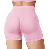 QOQ Women Workout Shorts 4.5" Scrunch Booty Gym Shorts Seamless Butt Lifting Impact Yoga Shorts
