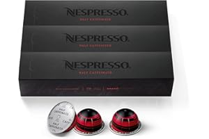 Nespresso Capsules VertuoLine, Half Caffeinato, Mild Roast Coffee, 30 Count Coffee Pods