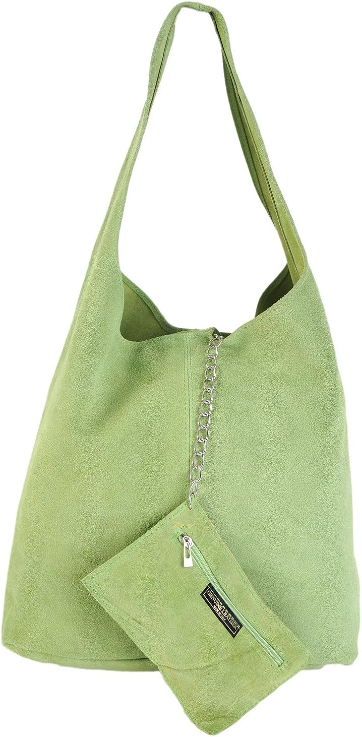 Genuine ITALIAN SUEDE LEATHER Very Large Slouch Hobo Shoulder Handbag