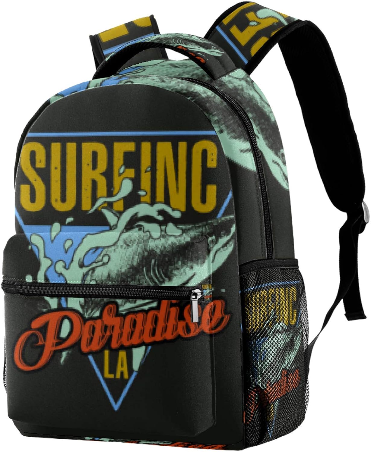 Students Backpack Shark Surfing Paradise Casual backpack