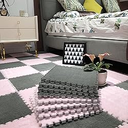 easycustomerlee 12pcs Interlocking Carpet Shaggy