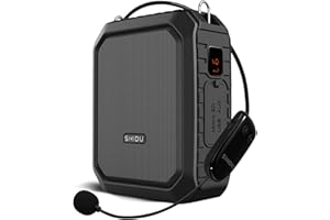 RESPONSEBRIDGE Wireless Voice Amplifier with Bluetooth 5.3 | 18W Portable PA System with Waist Clip, Waterproof Rechargeable Megaphone Microphone and Speaker for Teachers, Tour Guide, Presentation