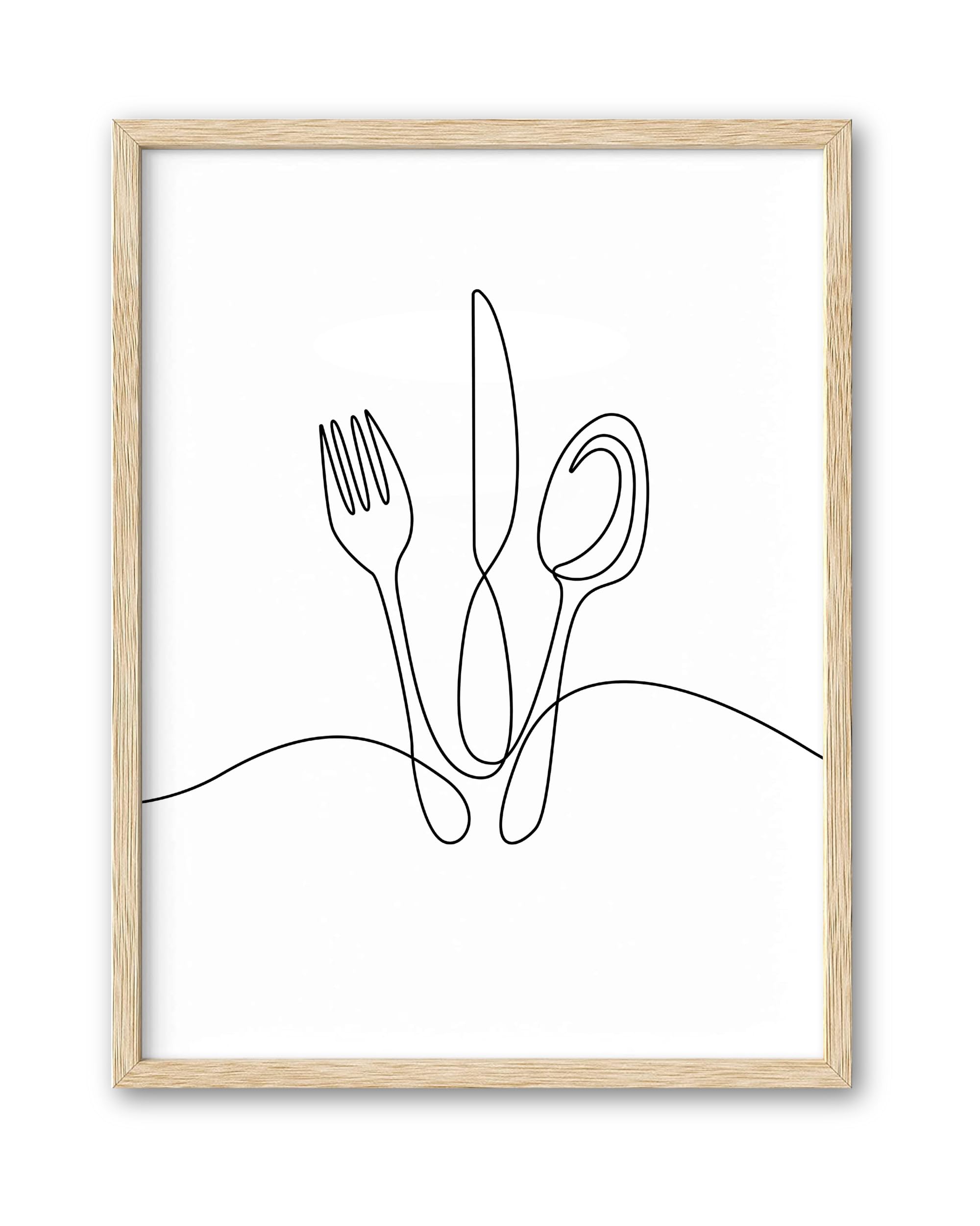 Photo 1 of HesenDot Kitchen Framed Wall Art,12x16in Line Art Utensil Canvas Print,Minimalist Cutlery Dining Room Wall Decor Poster for Kitchen Living Room Home Decoration,Set of 1