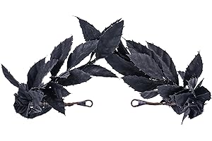 MOSTORY Black Greek Laurel Crown - Handmade Dark Leaf Circlet Forest Emperor Headband Woodland Headpiece for King Men Renaissance Renfaire Cosplay Toga Costume Photo Prop