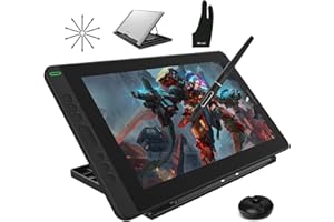 HUION KAMVAS 13 Drawing Tablet with Screen, 13.3" Full-Laminated Graphics Tablet with Battery-free Stylus Adjustable Stand 8 Hot Keys for Drawing/Design/Photo Editing, Work with Mac, PC, Mobile, Black