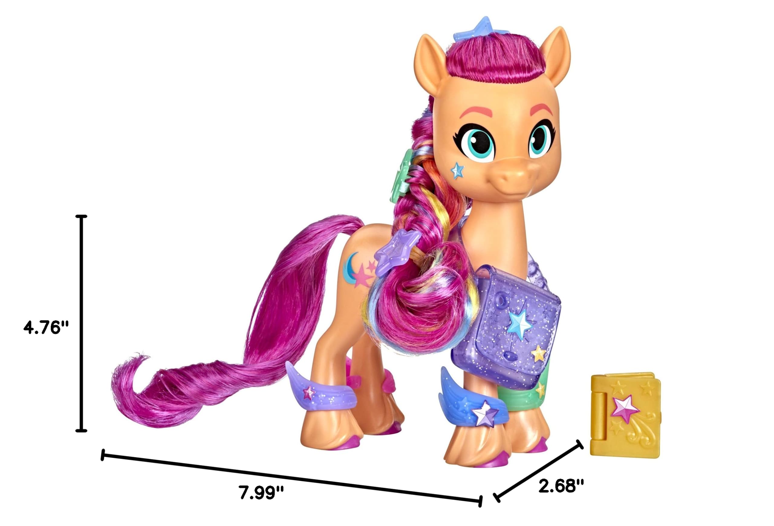 My Little Pony: A New Generation Rainbow Reveal Sunny Starscout - 6-Inch Orange Pony Toy with Surprise Rainbow Braid and 17 Accessories