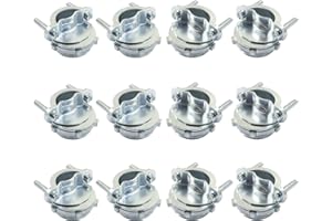 Moicstiy 1" Clamp Type Cable Connectors, 12 Pcs Clamp Cable Connector Fittings for Metallic Conduit Protect Cables