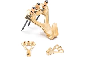 PICTURE HANG SOLUTIONS 100 lb Picture Hangers, 10 Pack with Nails - Picture Hanging Hooks, Picture Hanging Hardware, Frame Hooks or Hangers, Heavy Duty Picture Hangers, Mirror Hanger - for Drywall and Plaster