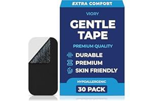 VIORY Gentle Tape (30 Pack) - Pain Free Removal, Hypoallergenic, Latex Free & Gentle On Skin - Packaging May Vary - Skin Friendly Adhesive Cotton Tape