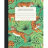 Composition Notebook College Ruled- 100 Pages; Tiger, Wild Animals, Jungle: Cute Composition Notebook for kids, girls, boys, teens, young adults and adults