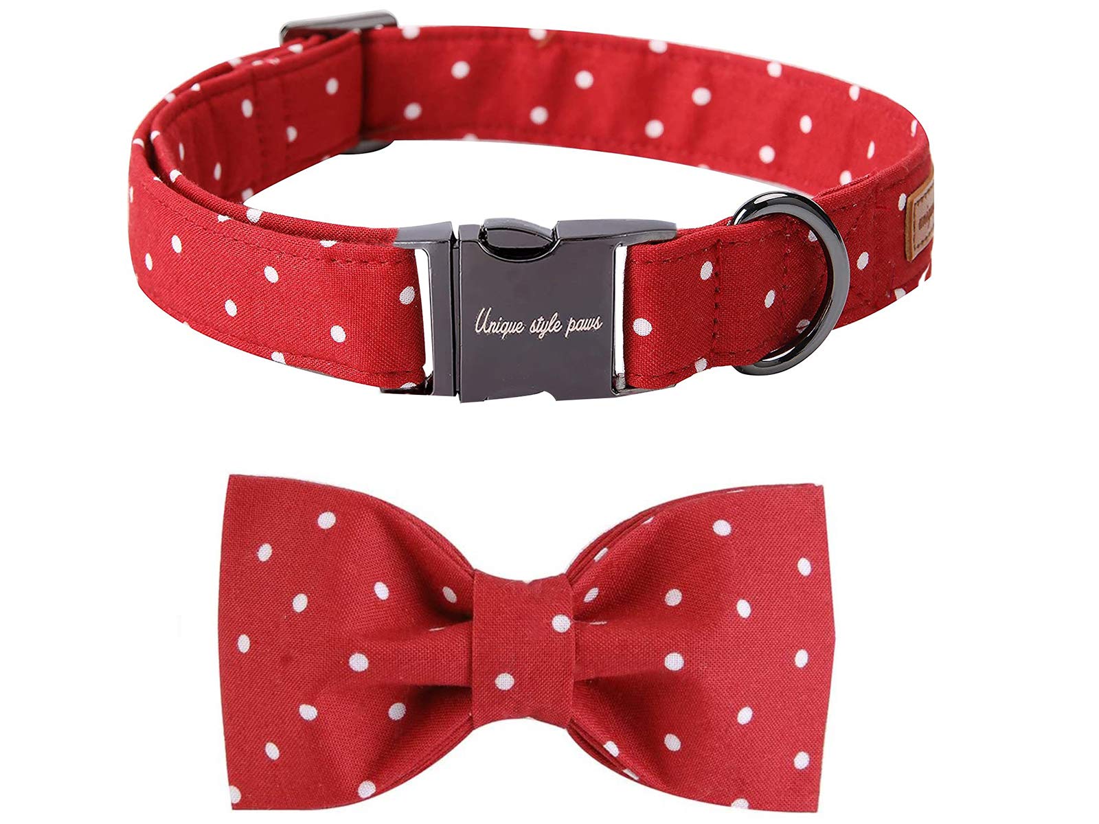 Unique style paws Dog Collar with Removable Bow Tie, Dog Collars with Bow for Small, Medium, Large Dogs, Adjustable Bow Tie Dog Collar XXS-XL
