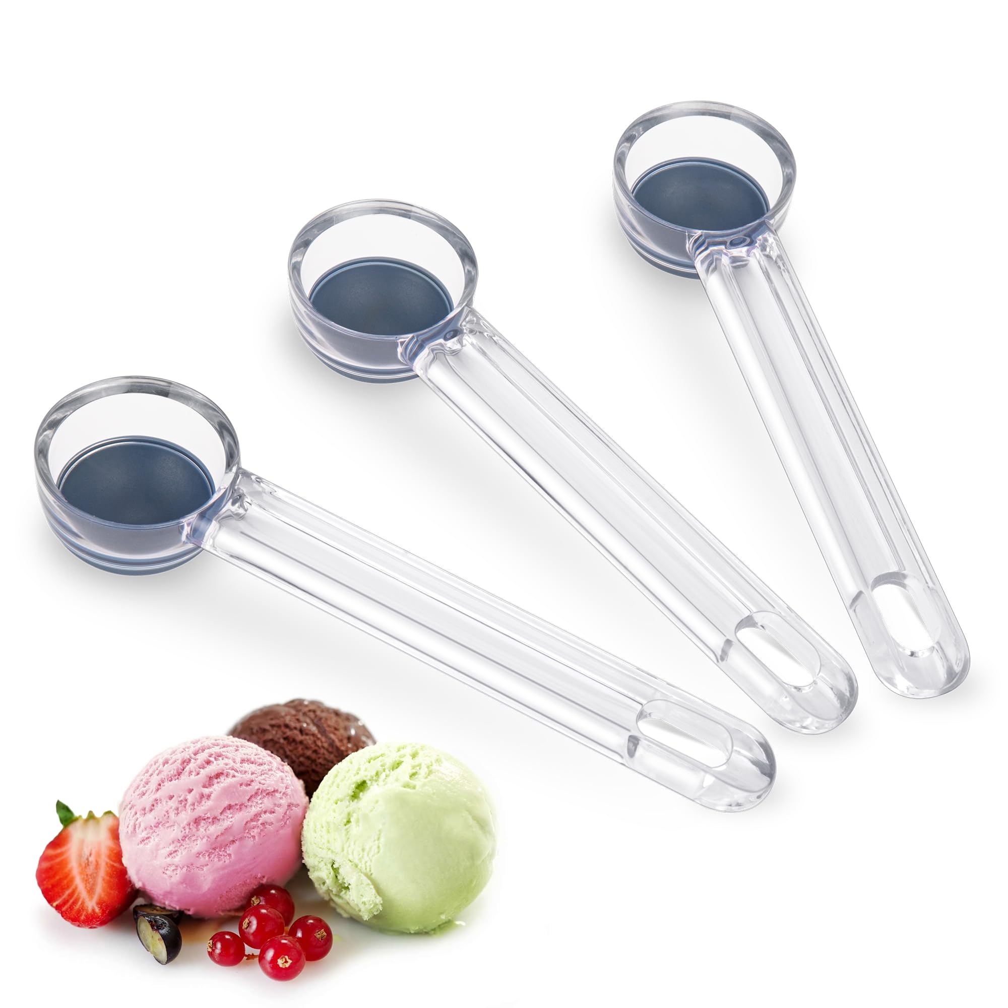 3 PCS Ice Cream Scoop 35mm, 1 Tbsp Cookie Scoop, Melon Baller Scoop, Comfortable & Non-Slip Handle, Portion Spoon for Cookie Dough, Acrylic
