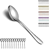 Berglander Soup Spoons 12 Pieces, Stainless Steel Dinner Spoon, Table Spoon, Spoons Silverware for Home, Restaurant, Hotel, D