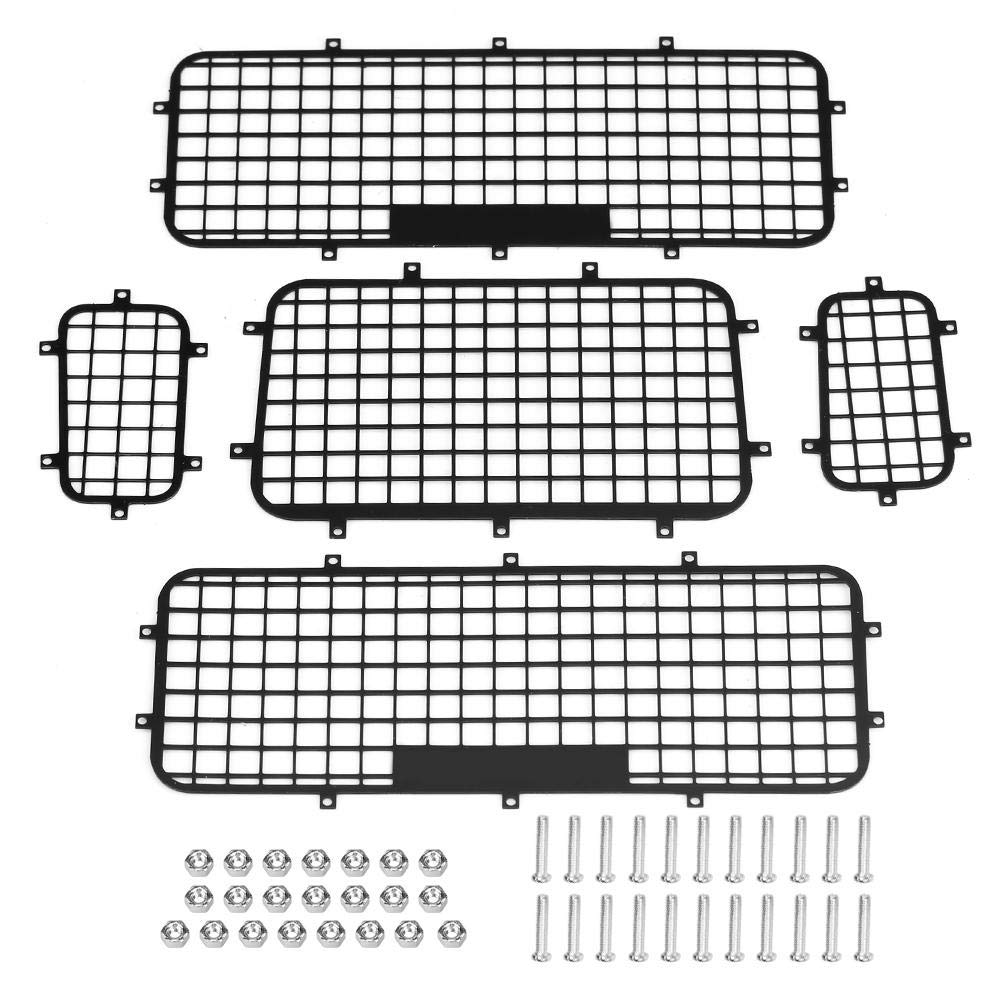 Dilwe RC Car Window Protection Nets, 5 Pcs Metal RC Window Protection Net for TRAXXAS 1/10 Scale RC Crawler Car Remote Control Parts Accessories