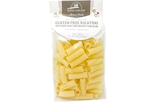 Sogno Toscano GLUTEN FREE RIGATONI ARTISAN PASTA - 500 gr / 1.1lb Bag - Slow dry- Bronze dye- packed by hand. GMO free. CORN and Rice Flour Blend (6)