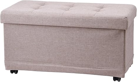 Amazon Co Jp 不二貿易 収納スツール ベンチ 幅76cm ベージュ 折りたたみ キャスター付き ベルク ホーム キッチン