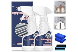 Flaurix 2Pcs Highly Concentrated Rust Remover for Steel & Iron,Heavy Duty Rust Remover Spray No Scrubbing,Rust Remover Heavy Duty for Metal,Powerful Rust Remover for Tools,Stainless Steel-240ML