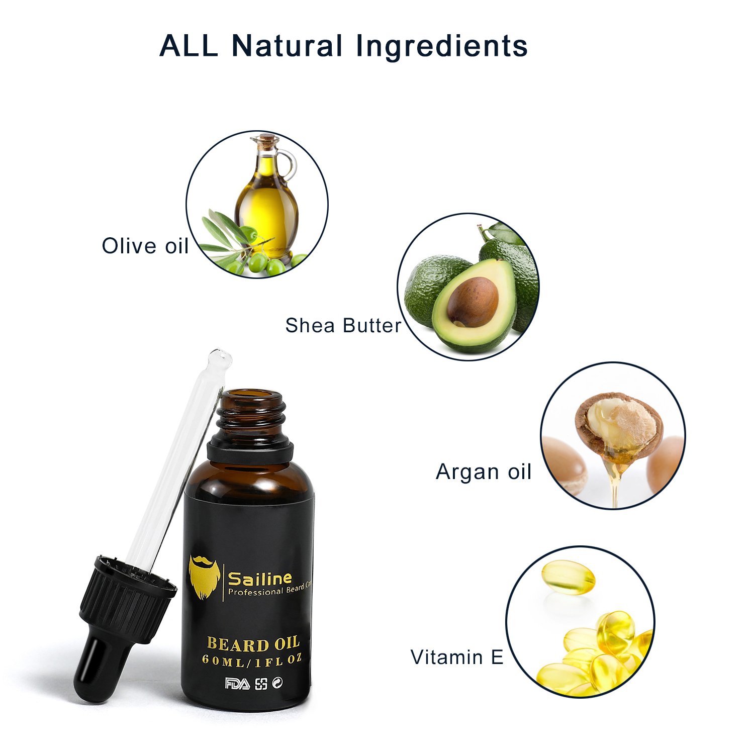 SAILINE 2018 New Beard Grooming & Trimming Kit for Men Care Beard Brush Beard Comb Beard Oil Conditioner Mustache Beard Balm Butter 3 in1 Travel Gift Set