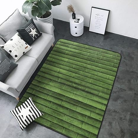 Amazon Com Luxury Modern Area Rug Green Bamboo Print Extra Soft And Comfy Indoor Rugs Carpet For Living Room Kids Room Home Decor Carpet 4 X 6 Rug Kitchen Dining