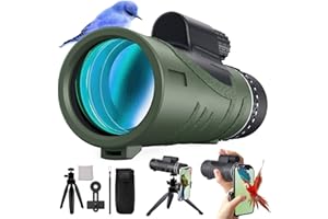 ZAYBBKEE 2024 New HD High Powered Monocular with Smartphone Adapter and Tripod,Monocular Telescope for Adults,Monoculars for Bird Watching