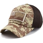 Pit Bull U.S. Flag Patch Baseball Cap Hat Desert Camo