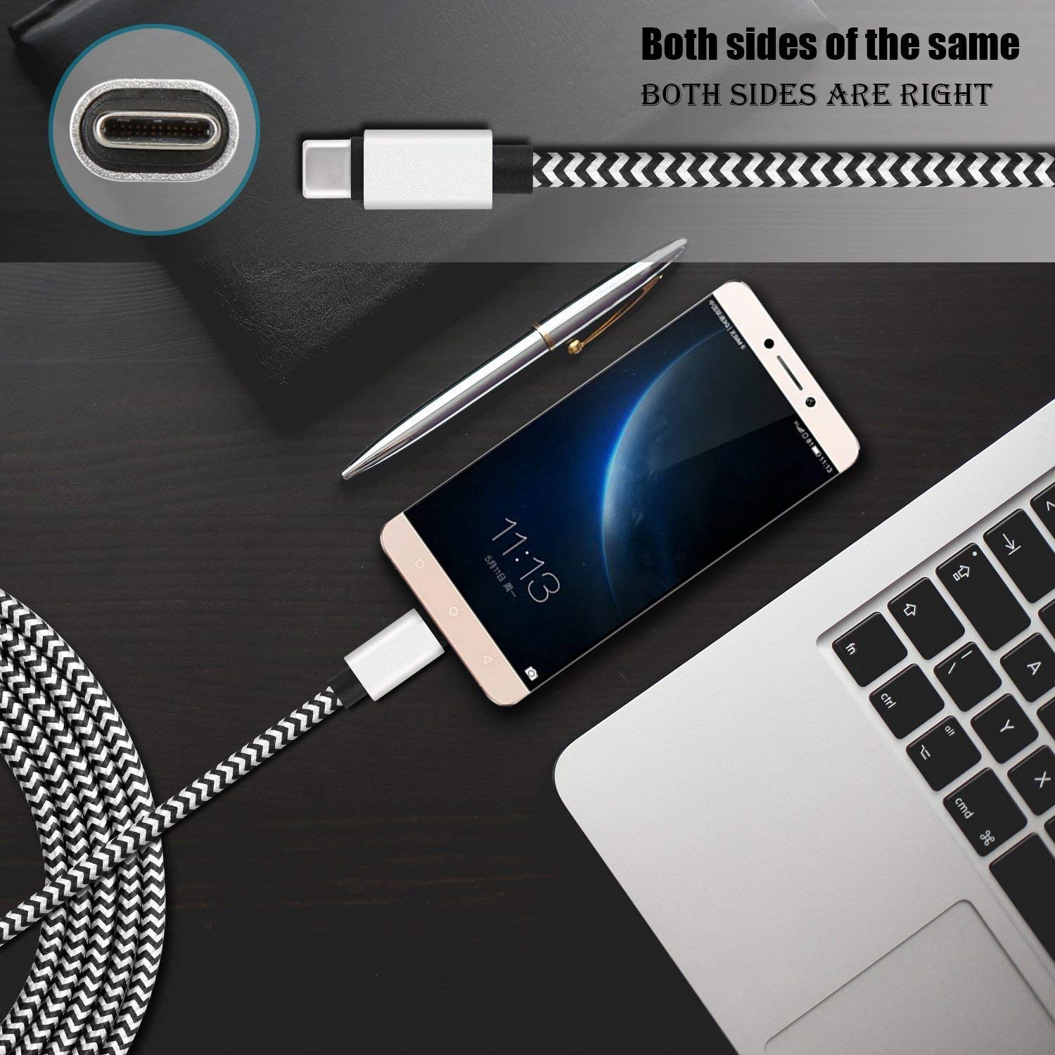 USB C Cable(2Pack,6.6ft)Fast Charging Cord for Samsung Galaxy S10e S10 S9 Plus Note 9 8,LG G8 V50 V40 ThinQ Stylo 4,Moto Z4 Z3 G7,Google Pixel 3 3a XL,OnePlus 7 6T,Kindle Fire HD 10 Tablet