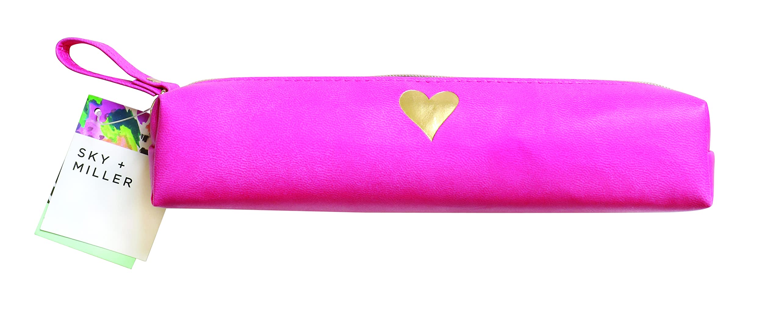 Sky + Miller - Cerise & Gold Heart Pencil Case, SM1912