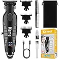 KEMEI Trimmer Professional Cordless Hair Clipper for Men Electric Beard Trimmers Barber Hair Cuttings Kit, Zero Gapped T Blade Trimmers with LCD Display, KM-2293, Black