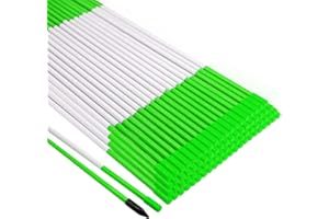 Growsun Driveway Marker 48 inch Green Fiberglass 5/16 inch Dia Snow Fence Reflective Plow Stakes for Yard Walkways Parking Lots Safety Rods Edge, 25 Pack