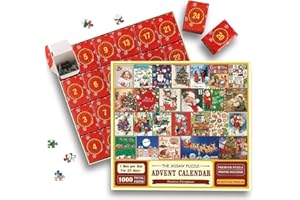 JQMEG Advent Calendar 2023 Christmas Jigsaw Puzzle -24 Days Countdown Calendars for Boys Girls - Perfect Countdown to Christmas Gift for Family & Friends Kids (A)