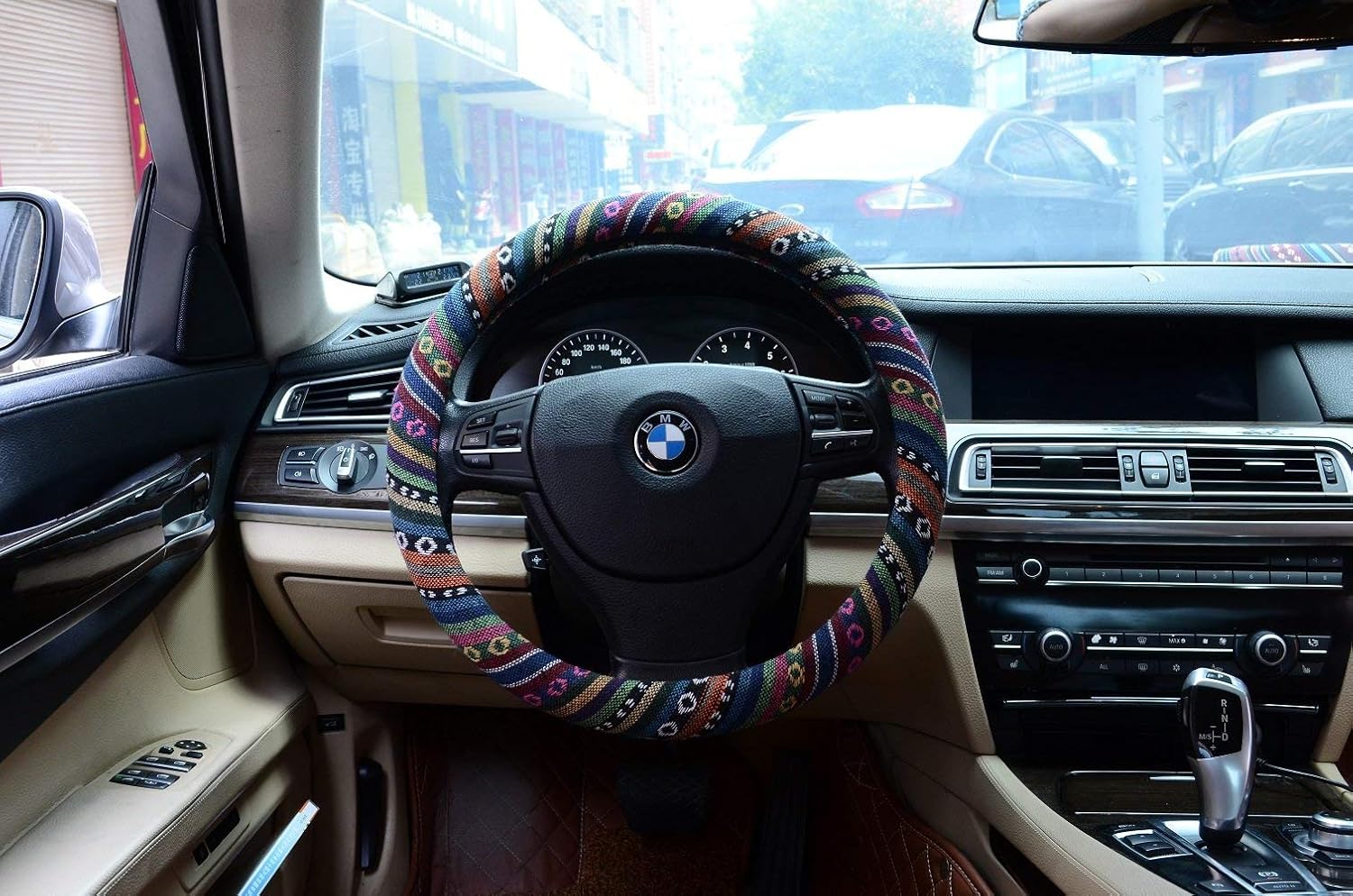 Valleycomfy Boho Universal 15 inch Steering Wheel Covers with Cloth for Women: Automotive