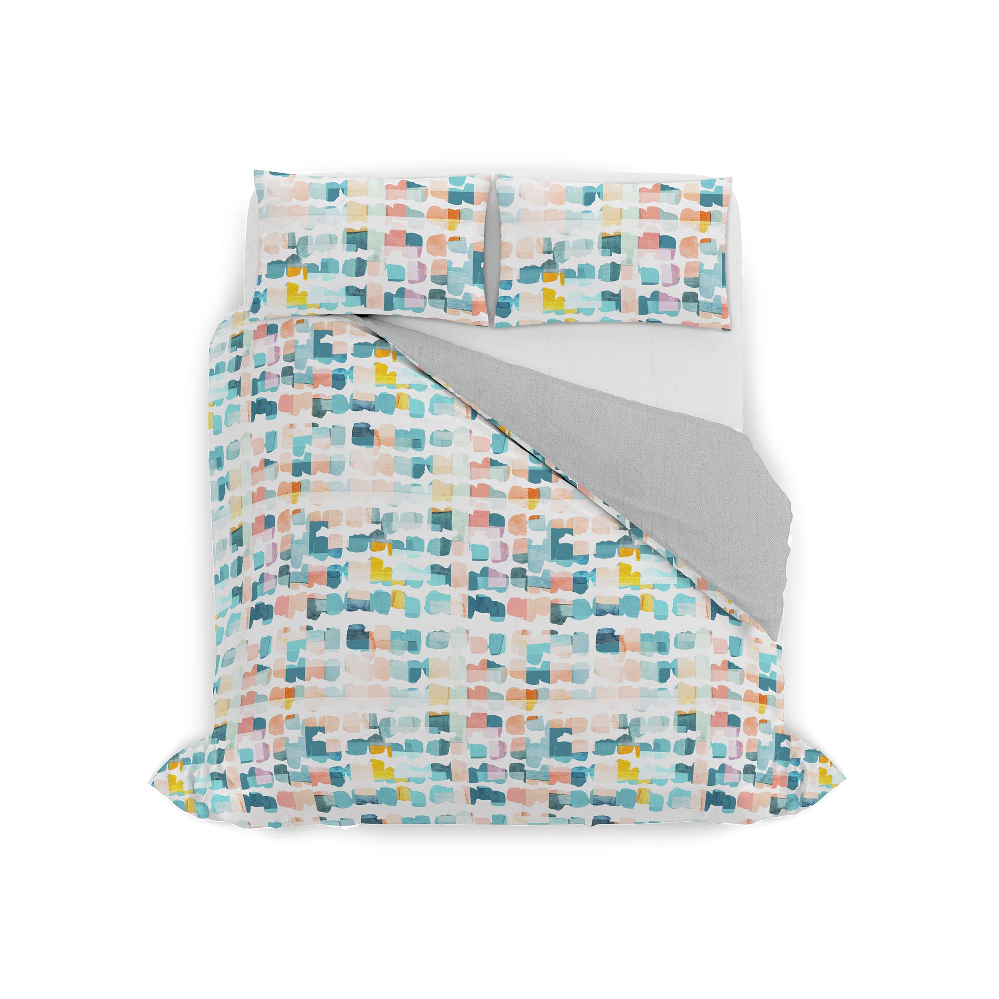 Italian Bed Linen Watercolor Duvet Cover Set, 06, Double