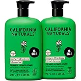 California Naturals Moisture Shampoo and Conditioner Set for Dry, Damaged Hair, Hair Care Bundle for Women and Men, Natural, Vegan, Cruelty, Silicone, Paraben, and Sulfate Free, Color Safe, 20 fl oz