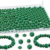 Kovict 200Pcs Mixed 12mm 15mm Silicone Beads for Keychain Making, 12mm Lentil Silicone Beads for Pens Bracelet Necklace DIY Crafts(Christmas Green)