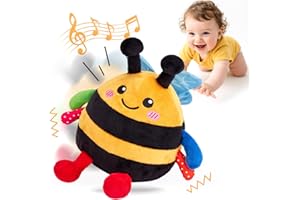 hahaland Baby Toys for 12-18 Months – Crawling Musical Dancing Bouncing Learning Bee Plush Baby Toys for 1 2 Year Old Boys Gi