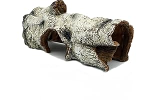 JIHAQUA Aquarium Resin Bark Terrarium Decor, Lizard, Snake or Reptile Hide,Lizard, Spider and Aquarium Fish Hide Cave (Medium Bark A)