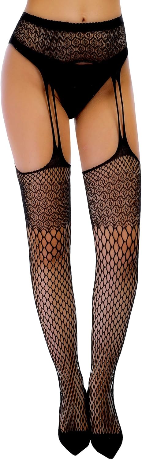 6 Pairs Women Fishnet Thigh-High Stockings Tights Suspender Pantyhose Stockings for Valentine's Day at  Women’s Clothing store