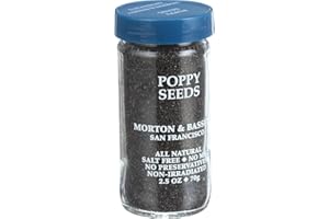 Morton & Bassett Poppy Seeds, 2.5oz – All-Natural, Salt-Free, Non-GMO, Kosher, Nutty Flavor for Baking, Bagels & Dressings