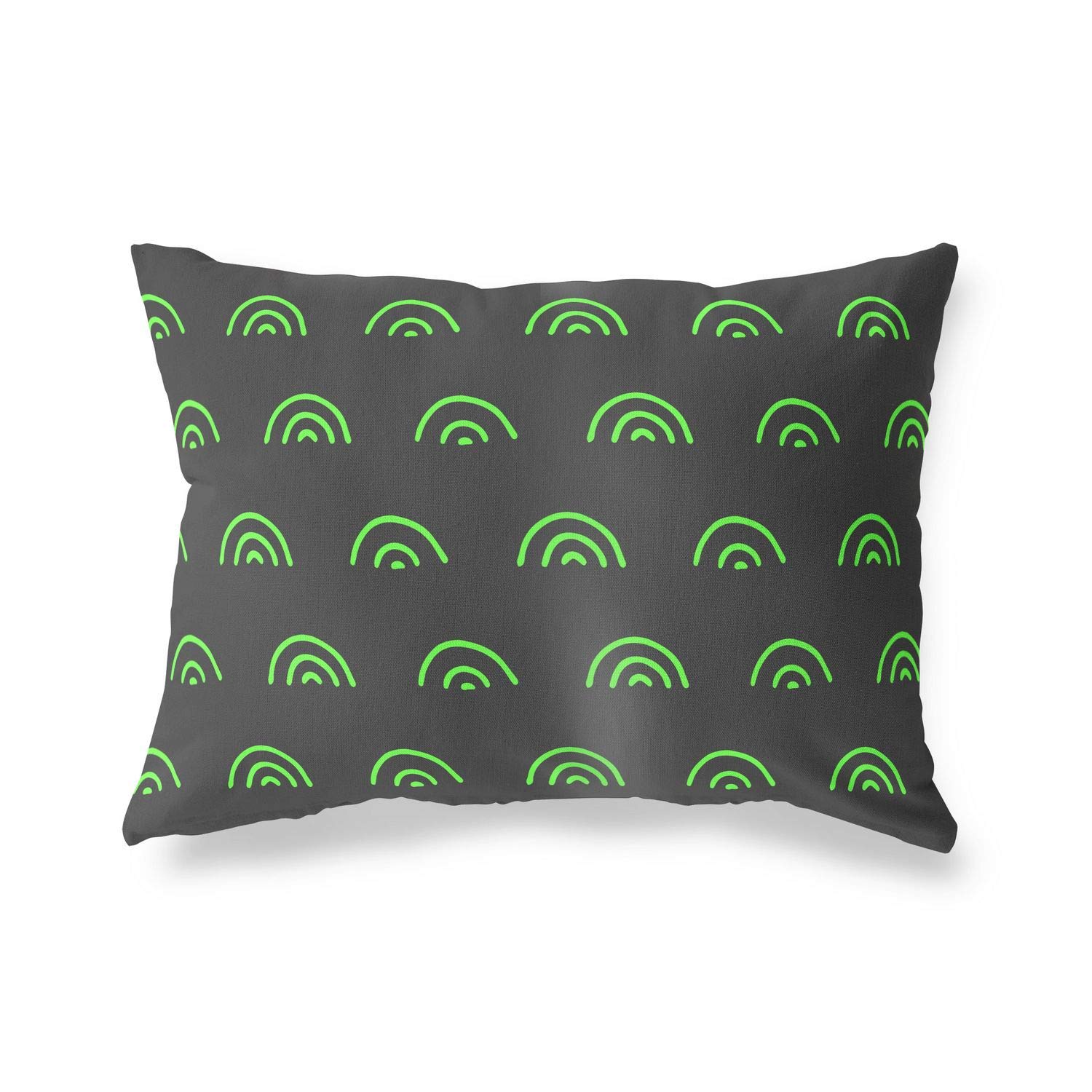 Bonamaison Decorative Cushion Cover Neon Green & Fume, Throw Pillow Covers, Home Decorative Pillowcases for Livingroom, Sofa, Bedroom, Size: 35x50 Cm - Designed and Manufactured in Turkey