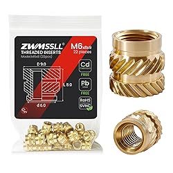 Zwmssll M6 Threaded Inserts Heat Set Insert,22