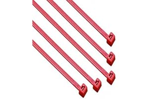 South Main Hardware 848108 4-in 100-Pack, 18-lb, Red, Standard Nylon Cable Tie, 100 Piece