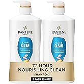 Pantene Shampoo, Classic Clean - Pro-V Nutrients for Dry, Color-Treated Hair, Healthy Looking Hair Every Wash, Antioxidant-Rich, 27.7 Oz Each, 2-Pack + Miracle Rescue Shot (0.5 Oz)