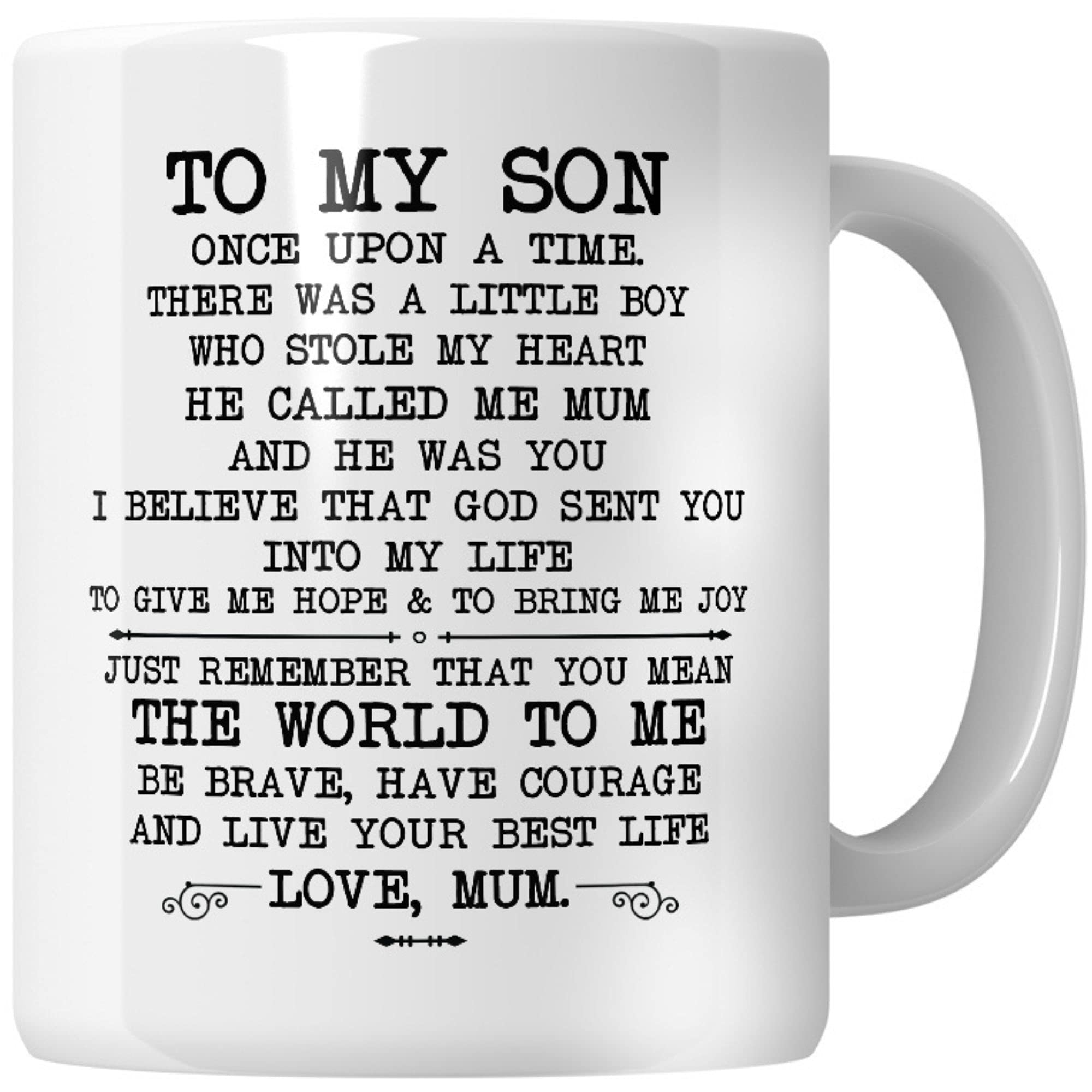 WG - to My Son, Mum Coffee Mug for Son, Son Mug, Happy Birthday Coffee Mug for Son, Gift for Childrens from Mum and Dad