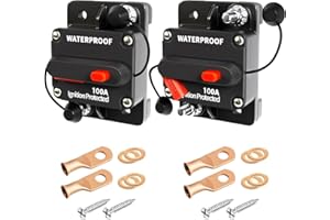 TEMCHY 100Amp Circuit Breaker Waterproof Marine Motor Accessory for Boat Trolling ATV Trailer Vehicles Stereo Audio Electronic Battery Solar System Inline Fuse with Manual Reset Switch DC 12V-48V
