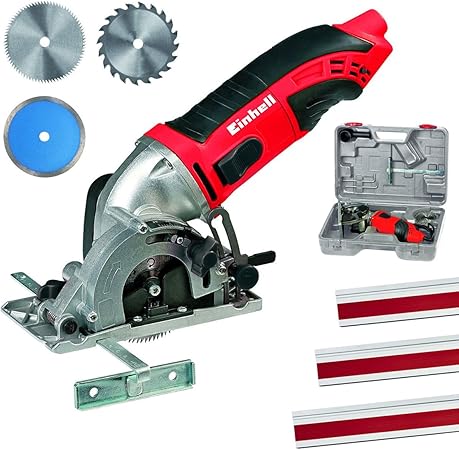 Einhell Mini Scie Circulaire Tc Cs 860 1 Kit 450 W Profondeur De Coupe Reglable Poignee A Revetement Soft Grip Livre En Coffret Avec Accessoires Amazon Fr Bricolage