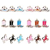 XOCARTIGE 18/24PCS Western Charms for Jewelry Making, Enamel Cowboy Cowgirl Boot Hat Horse Pendant for Bracelet Necklace Earrings DIY Crafts