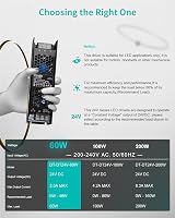 REYLAX 24V 60W Dimmable LED Driver 2.5A 240V to 24V Constant Voltage view 2
