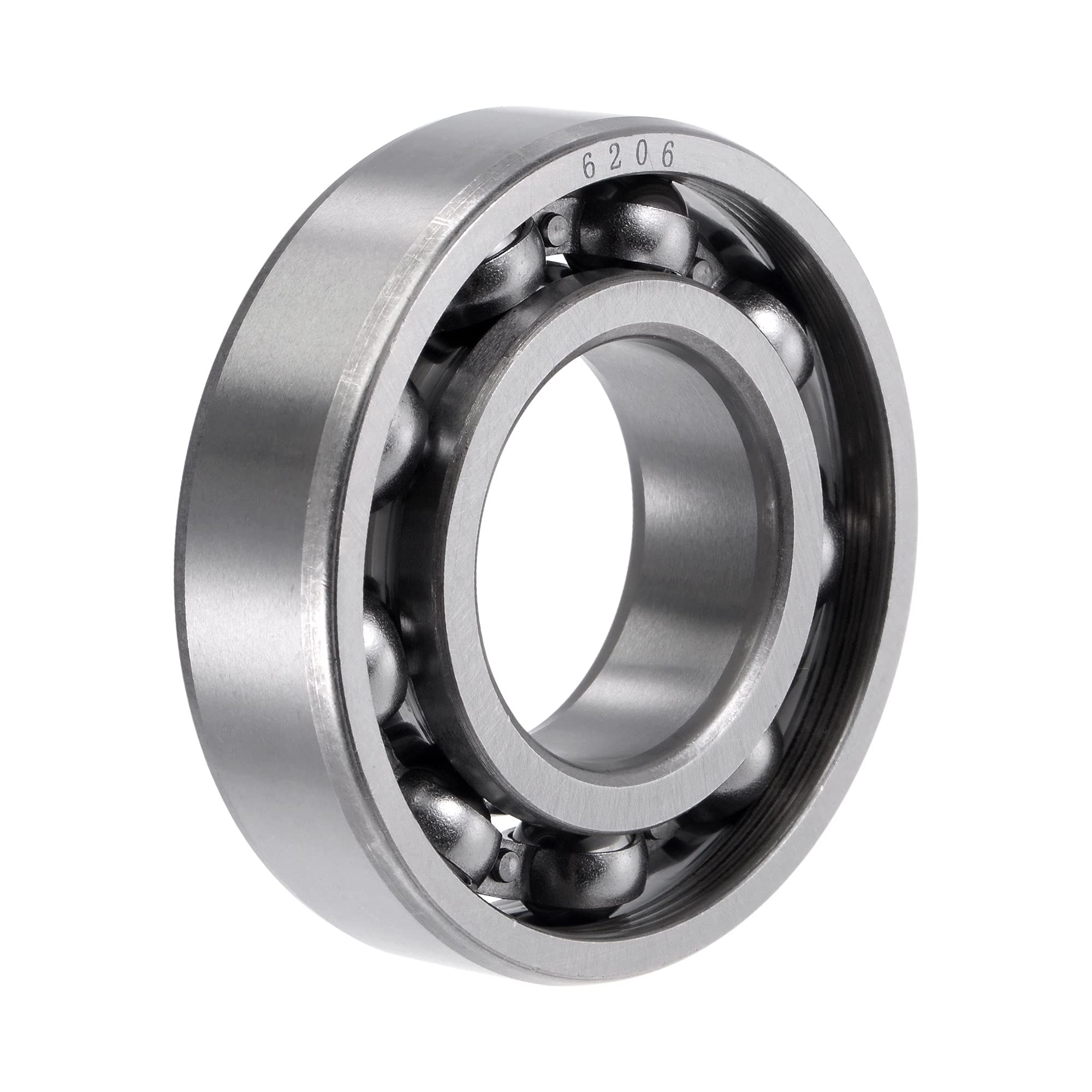 sourcing map 6206 Deep Groove Ball Bearings 30mm Bore 62mm OD 16mm Thick CN Open Type Chrome Steel